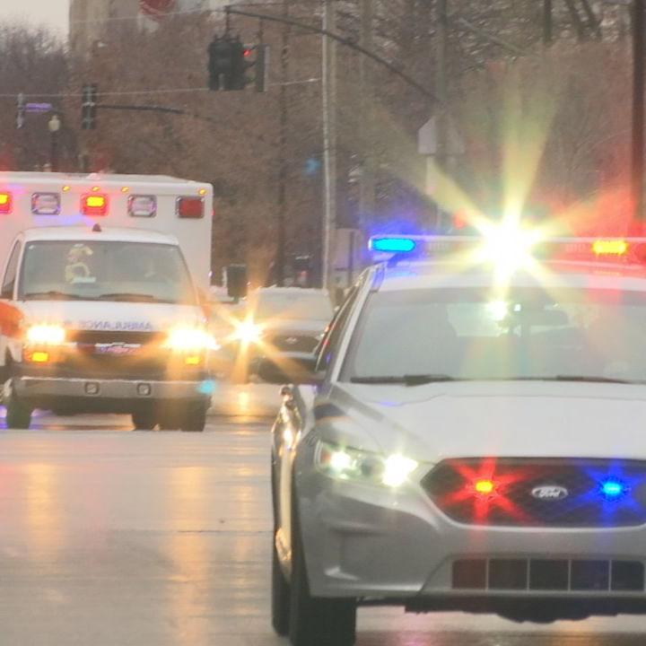 Ambulance / police escort after boy hit by vehicle in Sellersburg - Dec. 3, 2019